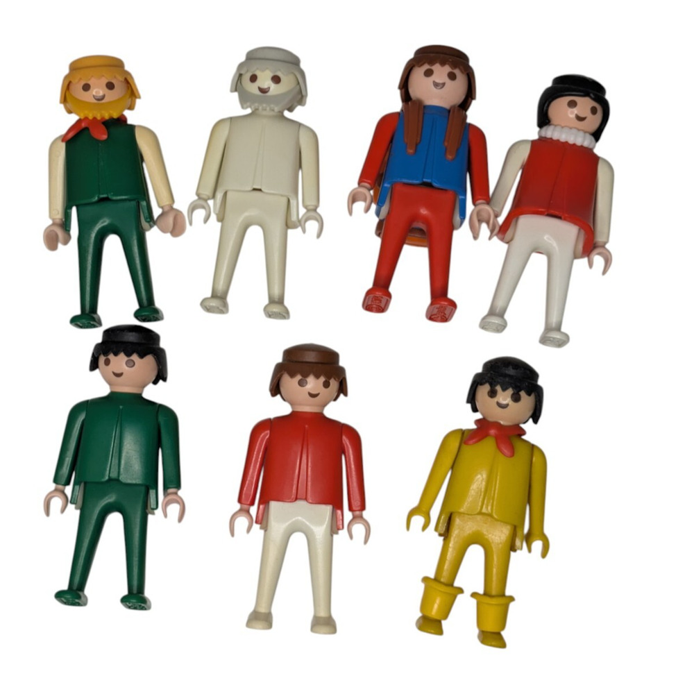 Playmobil 1974 Geobra Lot of 7 Assorted Figures Ghost Woman Men Original People